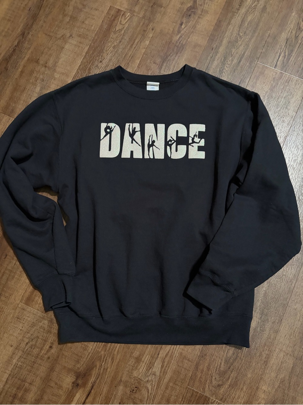 Black "DANCE" Graphic Crewneck Sweatshirt